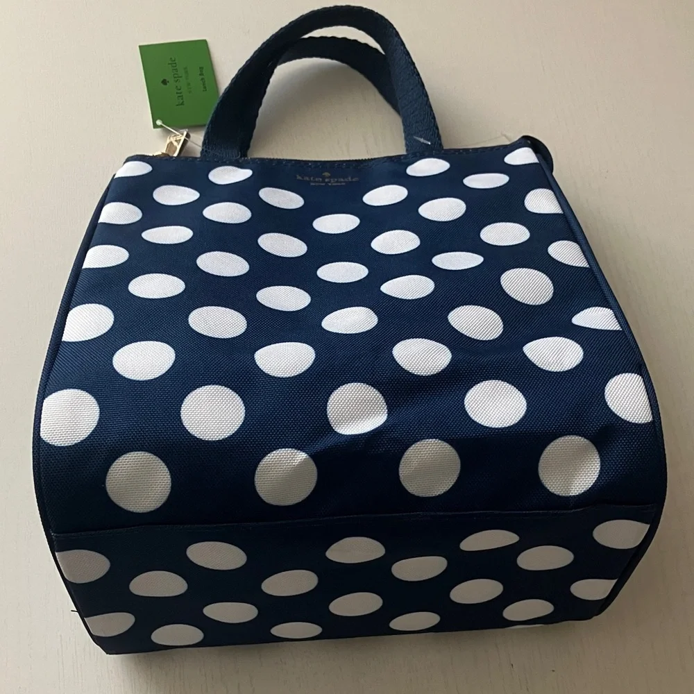 Kate Spade New York Navy Jumbo Dot Lunch Bag (NWT)